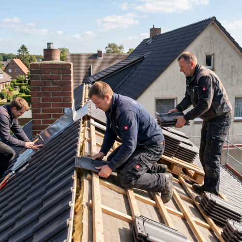 3 Dachdecker arbeiten